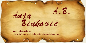 Anja Biuković vizit kartica